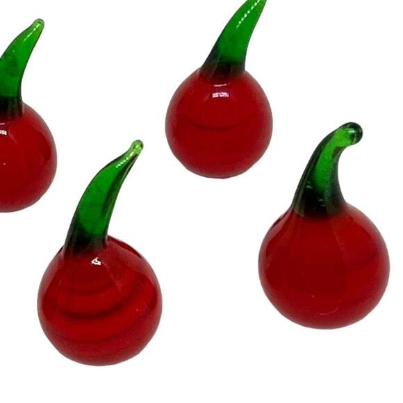 Glass Cherries for Display, Gel Candles, Jewelry Making or Crafts. Set of 5 - Picture 2 of 2